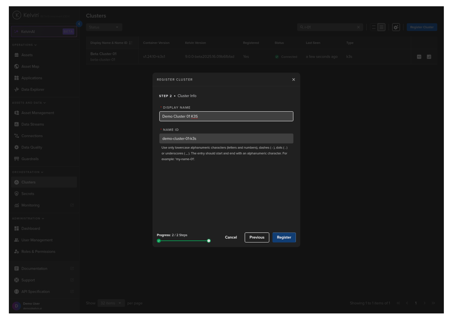 Step 2 - Name the Cluster